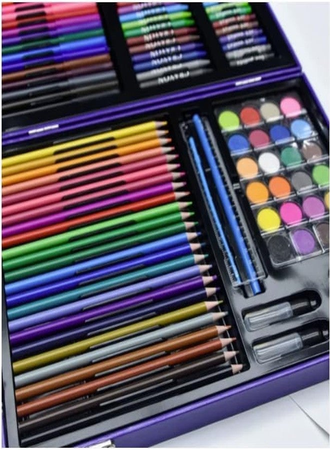 Parssufy 128 Pieces Drawing Kit for Kids Coloring set with Watercolor, Oil Pastel, Colored Pencil Sketches & Acrylic Painting Art Set for Kids, Boy and Girls (128 Pcs - Unicorn Pink) - Image 4